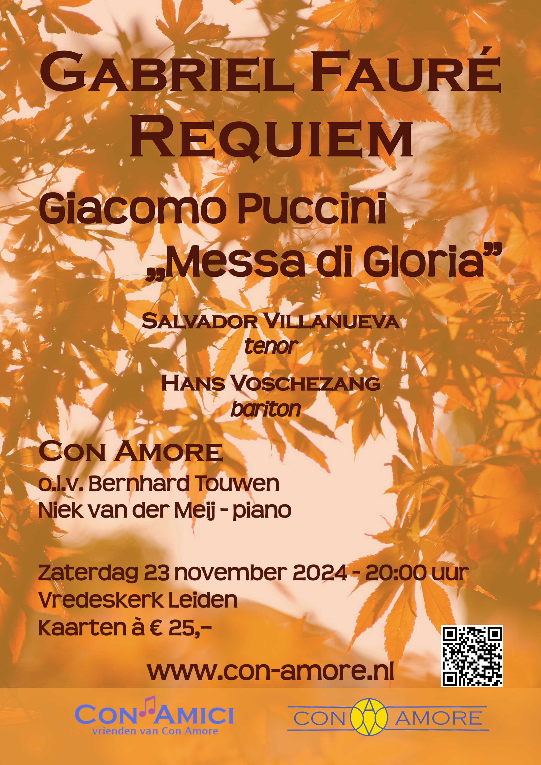 Poster Con Amore voor Die Schöpfung uitvoering op zaterdag 25 mei 2024 in de Hooglandse Kerk te Leiden