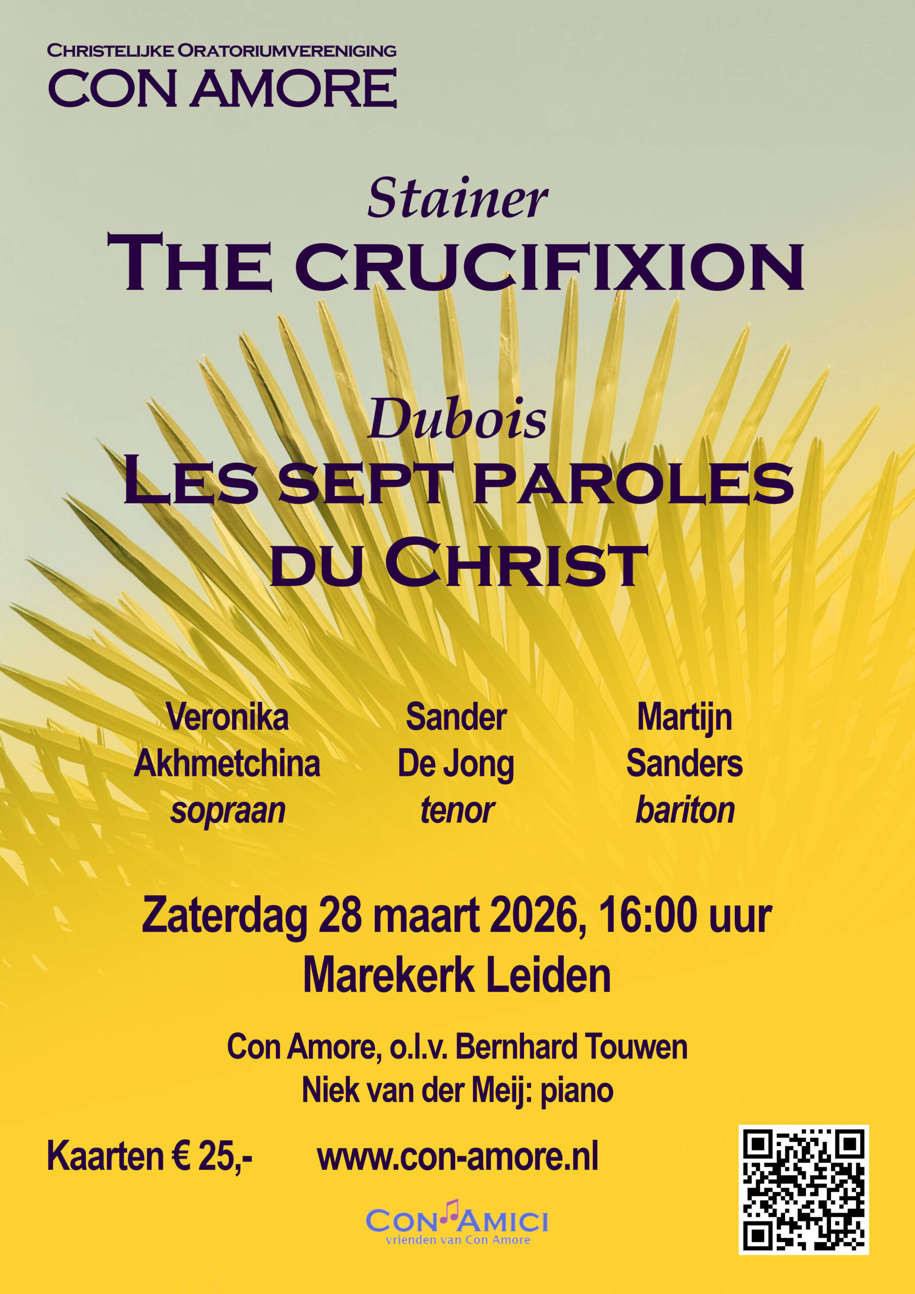 Poster Con Amore voor Die Schöpfung uitvoering op zaterdag 25 mei 2024 in de Hooglandse Kerk te Leiden