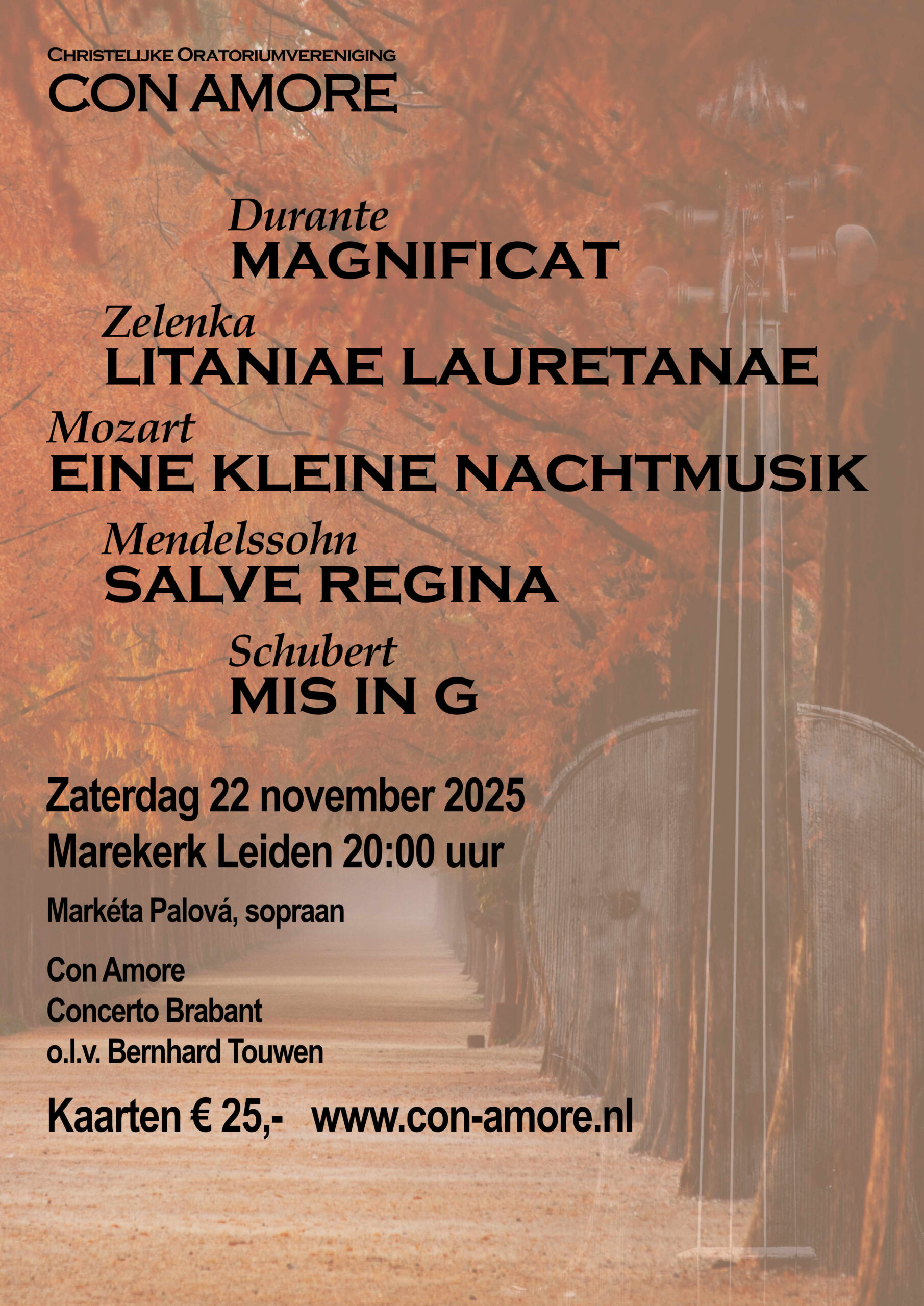 Poster Con Amore voor Die Schöpfung uitvoering op zaterdag 25 mei 2024 in de Hooglandse Kerk te Leiden